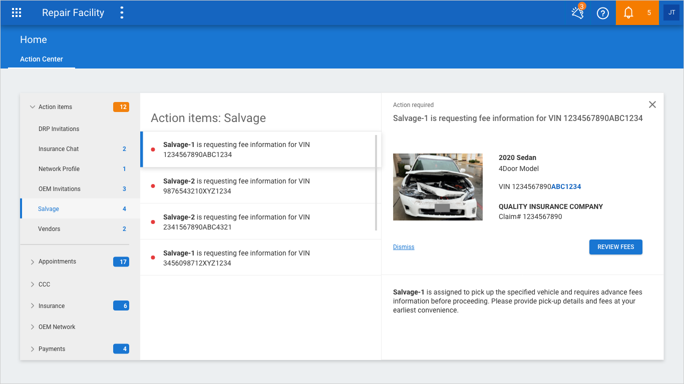 Action Items - Salvage (new fee request).png